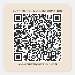 Ihr Geschäfts-QR-Code und Unternehmenswebsite Quadratischer Aufkleber