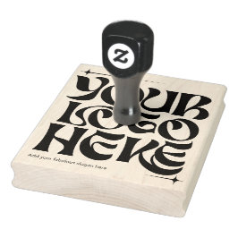 Ihr Geschäftslogo Benutzerdefiniert Groovy Retro D Gummistempel