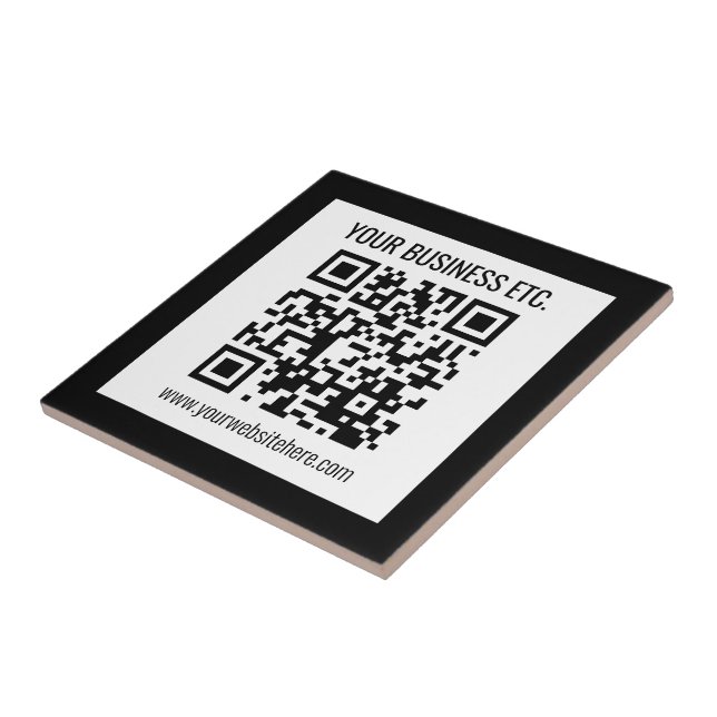 Ihr Geschäftsname & editierbarer QR-Code Fliese (Seite)