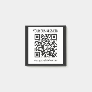 Ihr Geschäftsname & editierbarer QR-Code Post-it Klebezettel