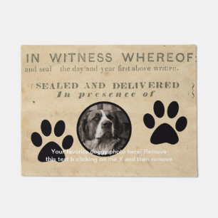 Ihr gesetzliches Dokument des HundeFoto-n der Fußmatte