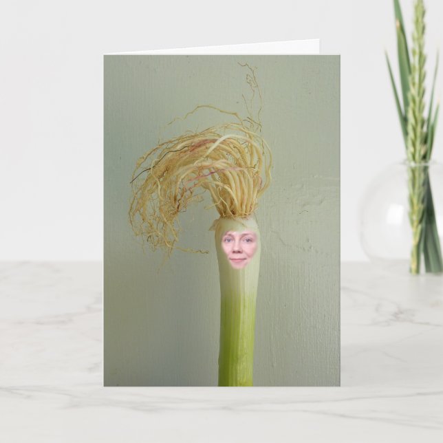 Ihr Gesicht auf der Zwiebel-Frühlingskarte Karte (Vorderseite)