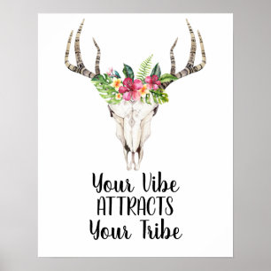 Ihr Gesicht zieht Boho Skull an Poster