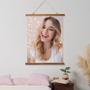 Ihr Gesicht zum personalisierten Geburtstag Wandteppich Mit Holzrahmen