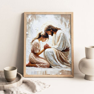 Ihr Glaube, Christliche Malerei, Jesus betet mit Poster