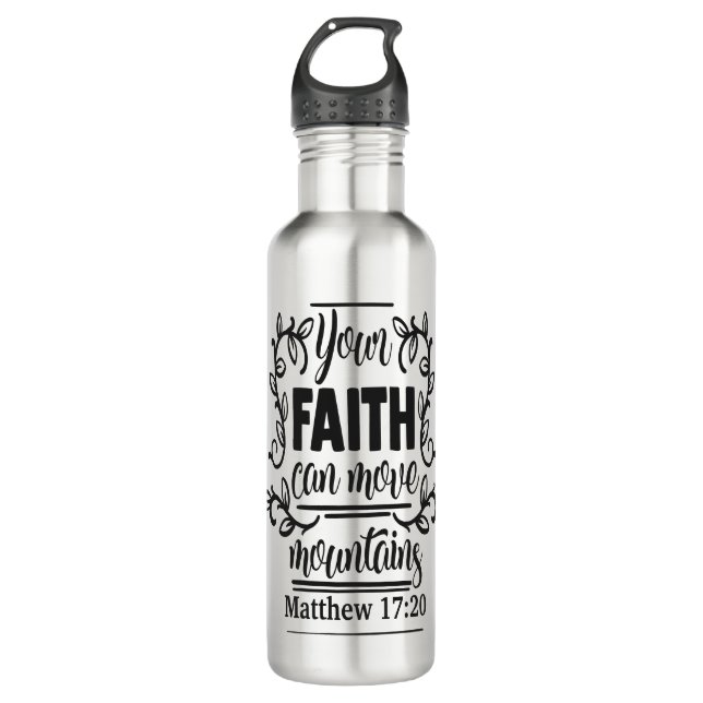 Ihr Glaube kann Berge bewegen.svg Edelstahlflasche (Vorderseite)