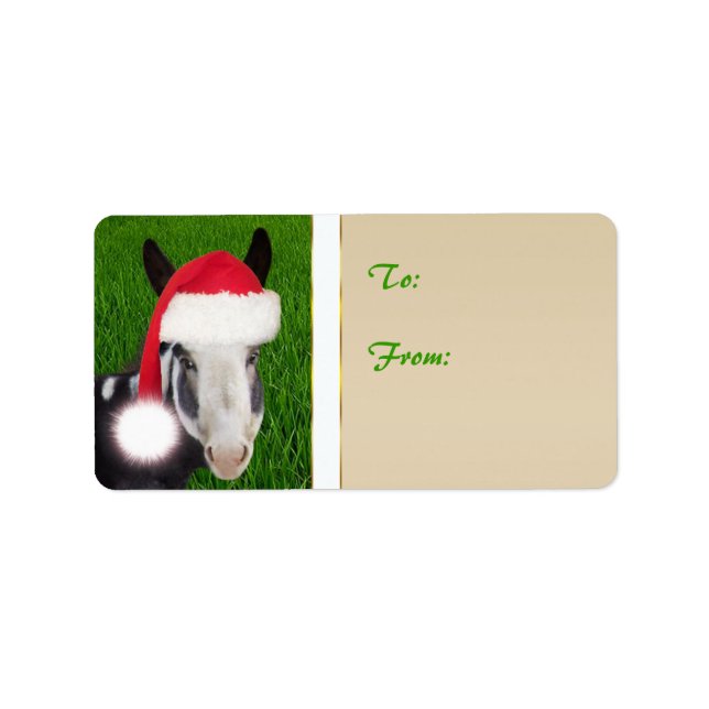 IHR GOAT FOTO Ziege Weihnachtsgeschenk-Tag Adressaufkleber (Vorne)