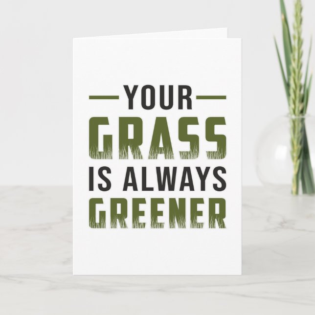 Ihr Gras ist immer grüner Landscapes vier Funny Karte (Vorderseite)