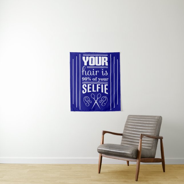 Ihr Haar ist 90% von Ihrem Selfie Wandteppich (Beispiel)