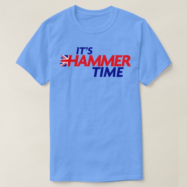 Ihr Hammer Time Blue Text T-Shirt (Design vorne)
