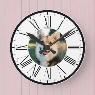 Ihr Haustier auf einer Personalisierten Runduhr Runde Wanduhr