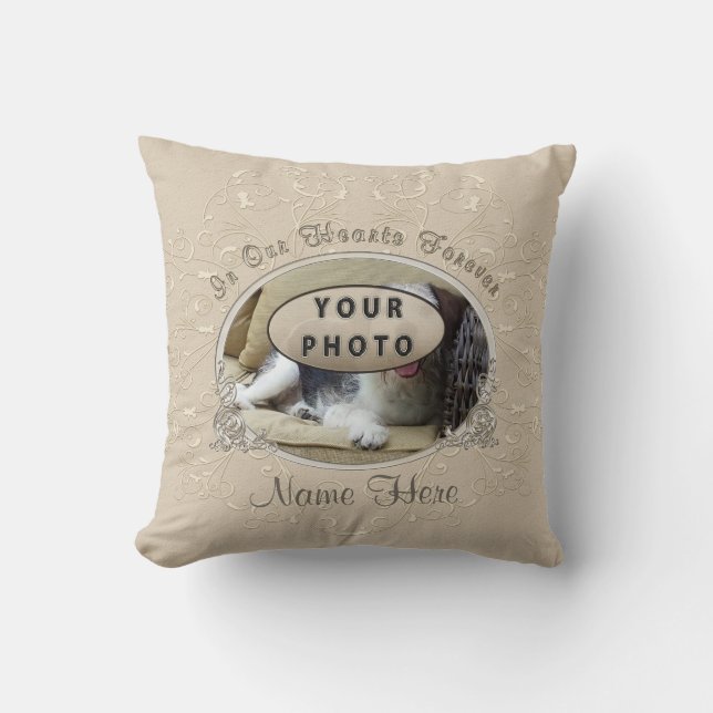 Ihr Haustier-Foto und Namen-Geschenke für Verlust Kissen (Vorderseite)