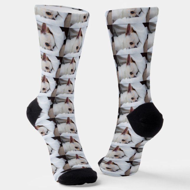 Ihr Haustier Hund Welpe benutzerdefinierte Foto ch Socken (Gewinkelt)