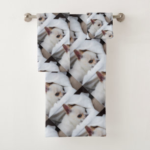 Ihr Haustier Hund Welpe benutzerdefinierte Fotos c Badhandtuch Set