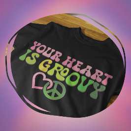 Ihr Herz ist Groovy - Herz und Frieden T-Shirt