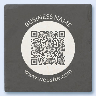 Ihr hochgeladener QR-Code Bearbeitbarer Text und Steinuntersetzer