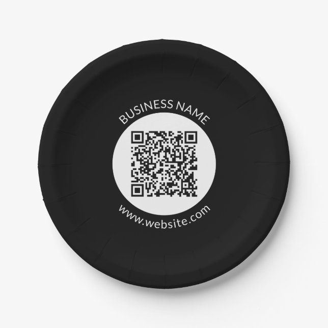 Ihr hochgeladener QR-Code | Bearbeiten von Text un Pappteller (Vorderseite)
