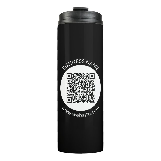 Ihr hochgeladener QR-Code | Bearbeiten von Text un Thermosbecher (Vorderseite)