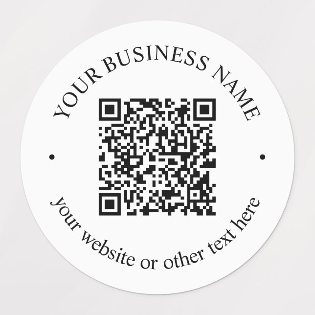 Ihr hochgeladener QR-Code Plus bearbeitbarer Circl Etiketten (Design 1)