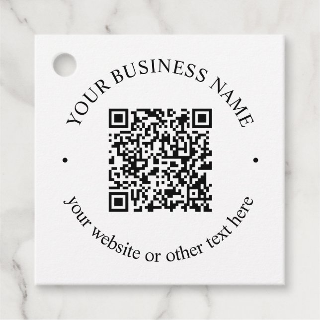 Ihr hochgeladener QR-Code Plus bearbeitbarer Circl Geschenkanhänger (Vorderseite)