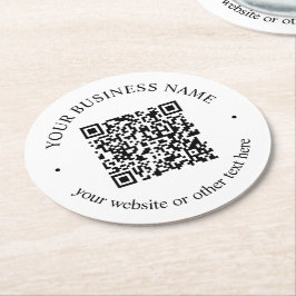 Ihr hochgeladener QR-Code Plus bearbeitbarer Circl Runder Pappuntersetzer