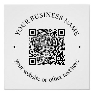 Ihr hochgeladener QR-Code plus editierbarer kreisf Poster