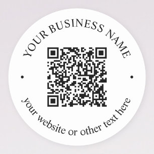 Ihr hochgeladener QR-Code plus editierbarer kreisf Runder Aufkleber
