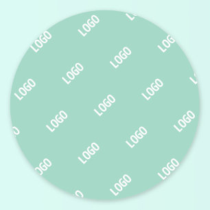 Ihr hochgeladenes Bild oder Logo   Helles Aquamari Runder Aufkleber