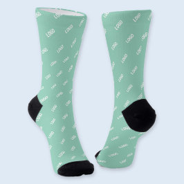 Ihr hochgeladenes Bild oder Logo | Helles Aquamari Socken