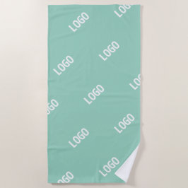 Ihr hochgeladenes Bild oder Logo | Helles Aquamari Strandtuch
