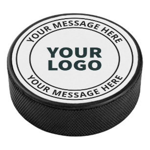 Ihr hochgeladenes Logo + bearbeitbarer Rundschreib Eishockey Puck