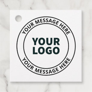 Ihr hochgeladenes Logo + bearbeitbarer Rundschreib Geschenkanhänger