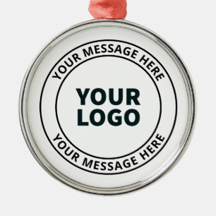 Ihr hochgeladenes Logo + bearbeitbarer Rundschreib Ornament Aus Metall