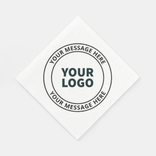 Ihr hochgeladenes Logo + bearbeitbarer Rundschreib Serviette