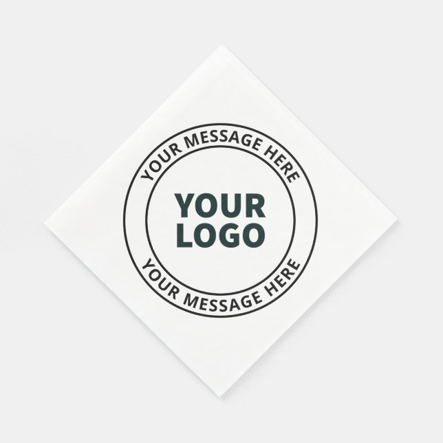 Ihr hochgeladenes Logo + bearbeitbarer Rundschreib Serviette (Ecke)