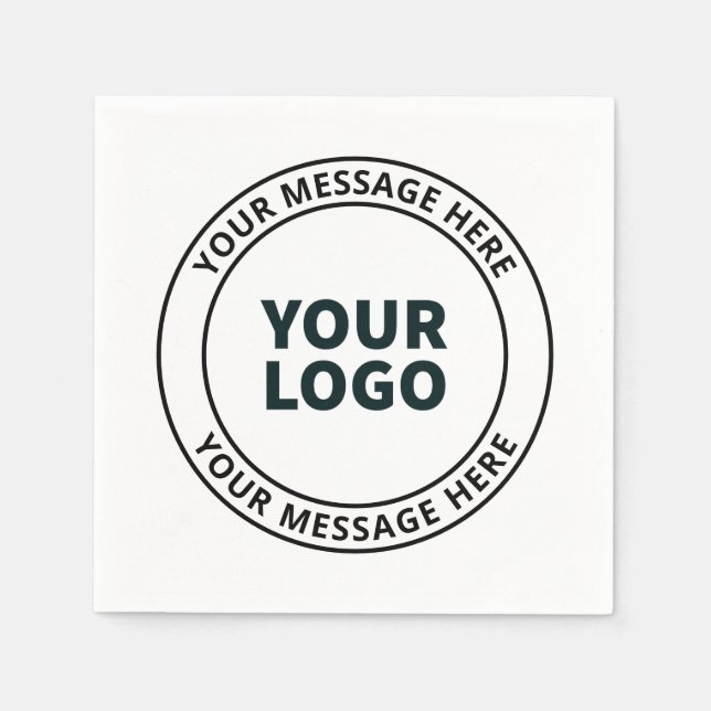 Ihr hochgeladenes Logo + bearbeitbarer Rundschreib Serviette (Vorderseite)