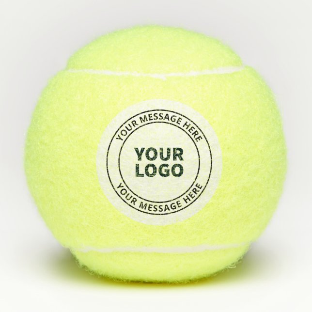 Ihr hochgeladenes Logo + bearbeitbarer Rundschreib Tennisbälle (Vorderseite)