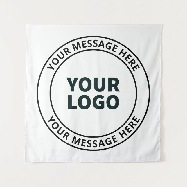 Ihr hochgeladenes Logo + bearbeitbarer Rundschreib Wandteppich (Vorderseite)