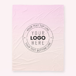 Ihr hochgeladenes Logo | Editierbarer Circle Text Fleecedecke