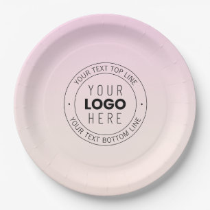 Ihr hochgeladenes Logo   Editierbarer Circle Text Pappteller