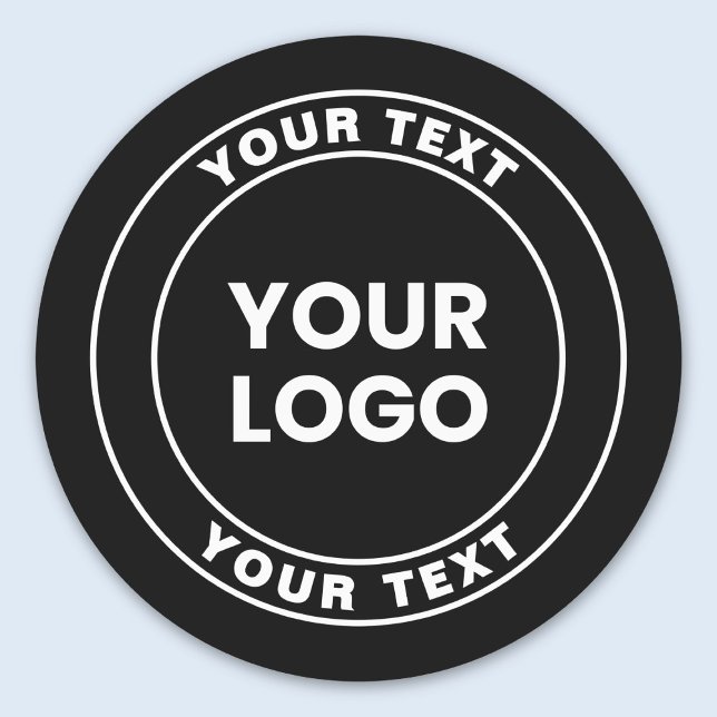 Ihr hochgeladenes Logo + fetter kreisförmiger Text Etiketten (Von Creator hochgeladen)