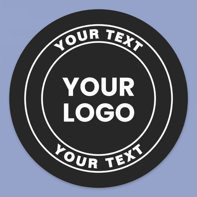 Ihr hochgeladenes Logo + fetter kreisförmiger Text Runder Aufkleber (Von Creator hochgeladen)
