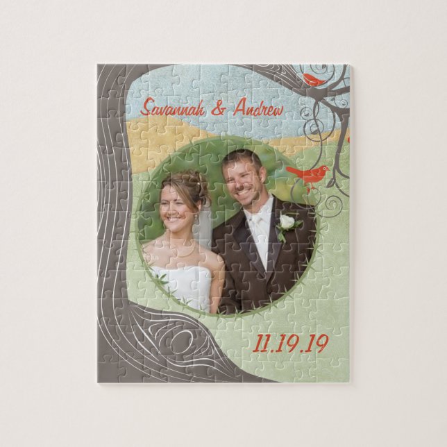 Ihr Hochzeitliches Foto Niedliche Waldkörnvögel (Vertikal)