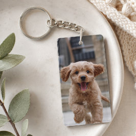 Ihr Hund | 2 Foto Niedliches Pet-Bild hochladen Schlüsselanhänger