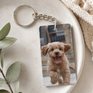 Ihr Hund 2 Foto Niedliches Pet-Bild hochladen Schlüsselanhänger