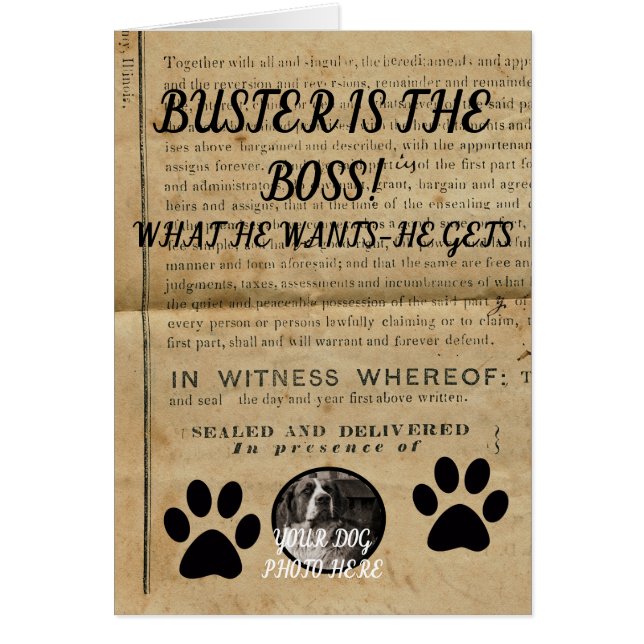 Ihr Hund Foto in Paws 1860 Legal Document Funny (Vorne)