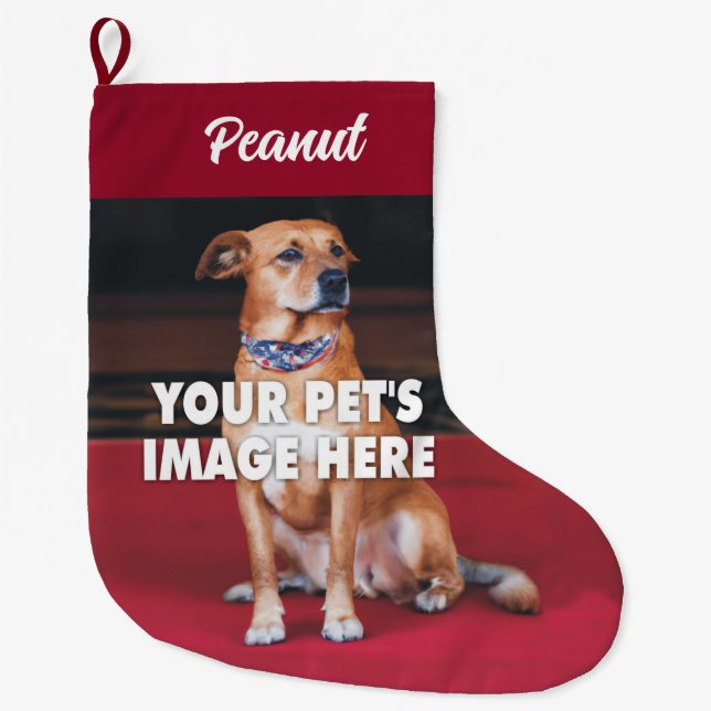 Ihr Hund Foto Weihnachten Strumpf Großer Weihnachtsstrumpf (Vorderseite)