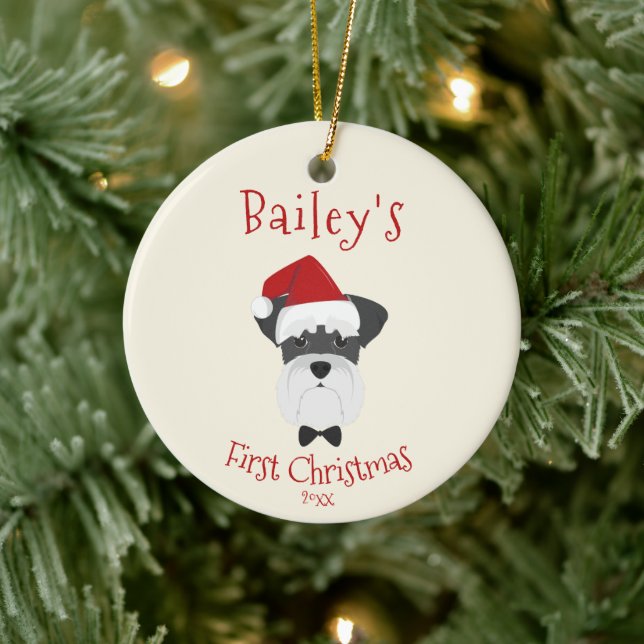 Ihr Hund ist die erste Weihnachtsfeier - Niedliche Keramik Ornament (Baum)
