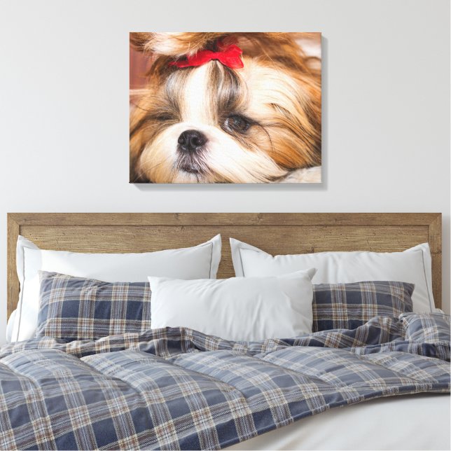 Ihr Hundewelpen-Foto Leinwanddruck (Insitu (Schlafzimmer))