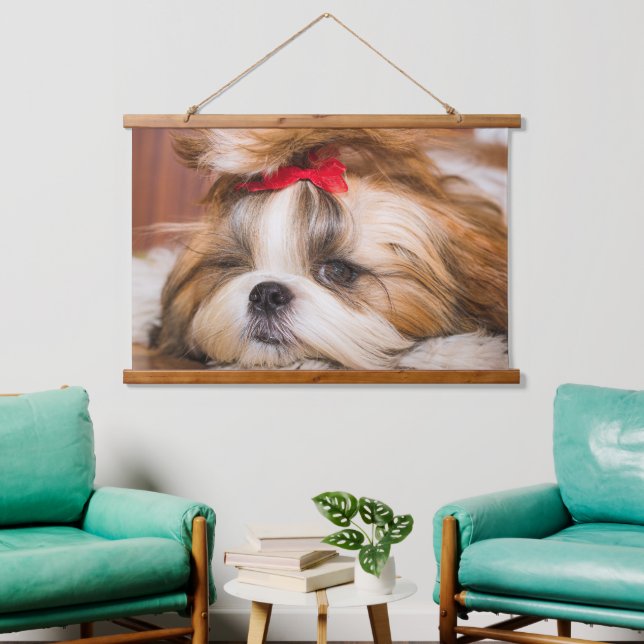 Ihr Hundewelpen, Foto Wandteppich Mit Holzrahmen (Wohnzimmer)
